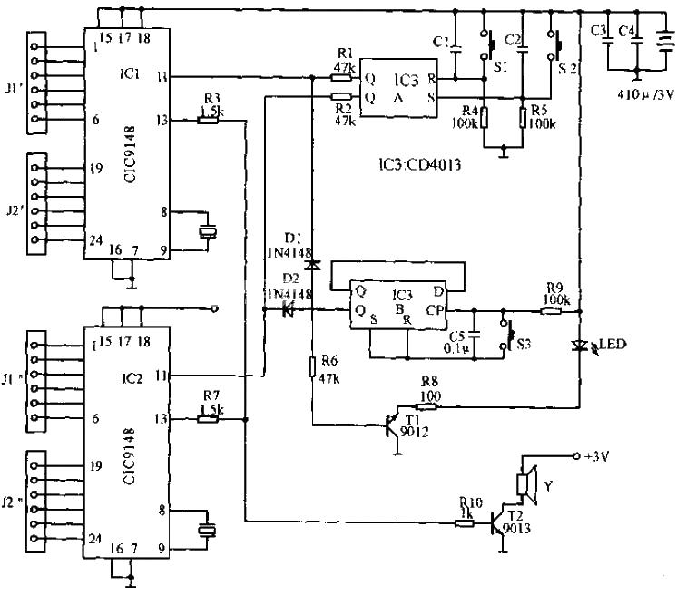 Portable DTMF electronic dialer circuit diagram