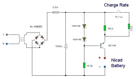 A portable automatic battery charger circuit diagram