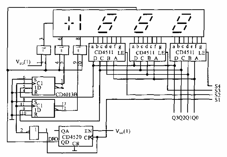 Liquid crystal display circuit of 1 and 1/2 azimuth BCD code