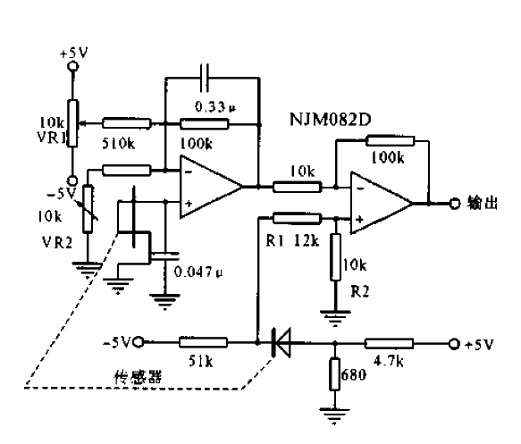 Infrared sensor temperature detection circuit