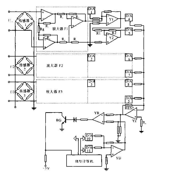 Digital processing circuit for the output signal of the weighing sensor