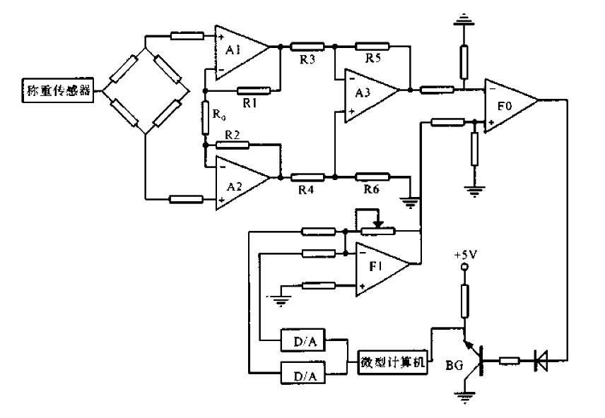 Composition circuit of voltage comparison type microcomputer electronic scale