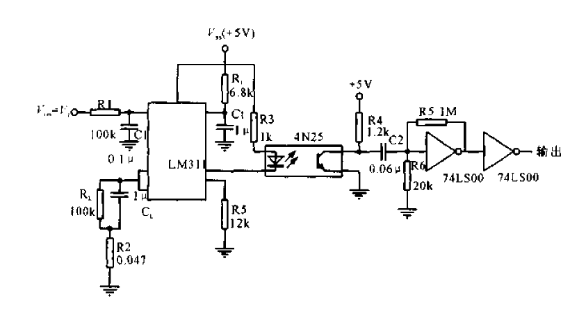 Basic <strong>application circuit</strong> for VF conversion using <strong>LM311</strong>.gif