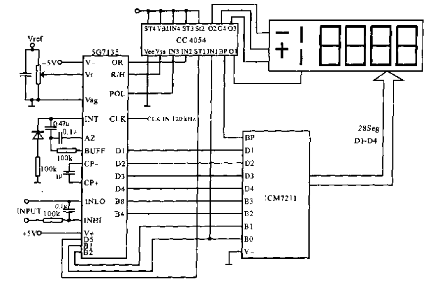 AD converter 5G7135 liquid crystal display circuit