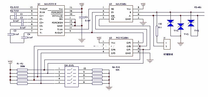 RS232-RS485 interface circuit