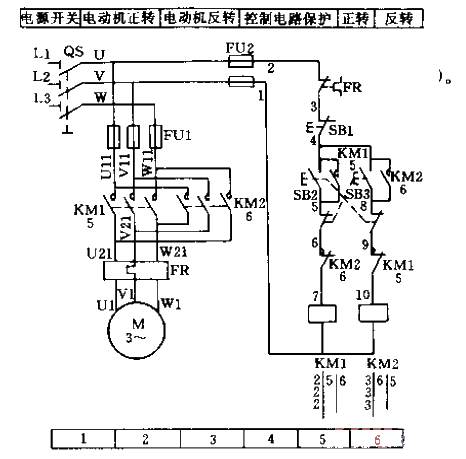 Electromechanical control one-way starting reverse braking control circuit