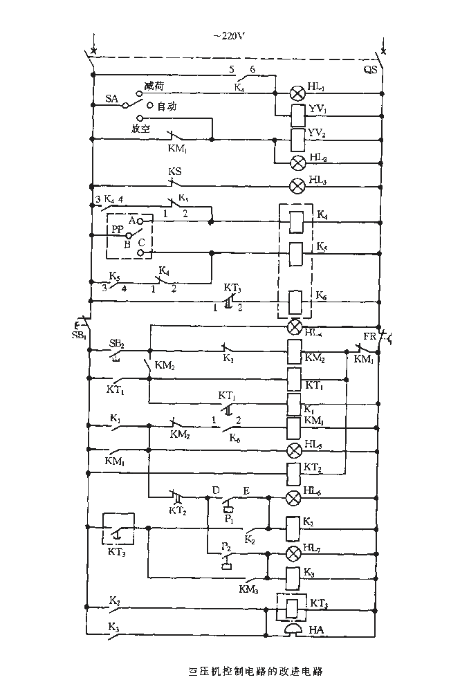 Improved circuit of air compressor control circuit