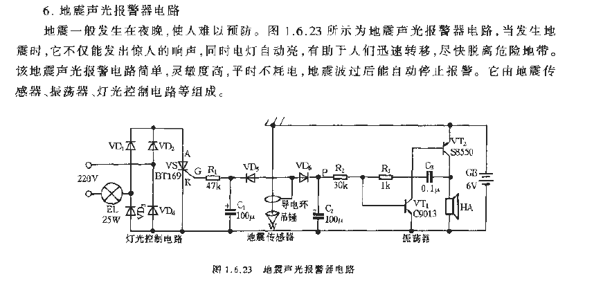 Earthquake sound and light<strong><strong>alarm circuit</strong></strong>.gif