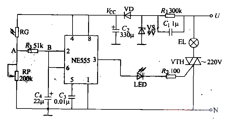 Light control street light circuit