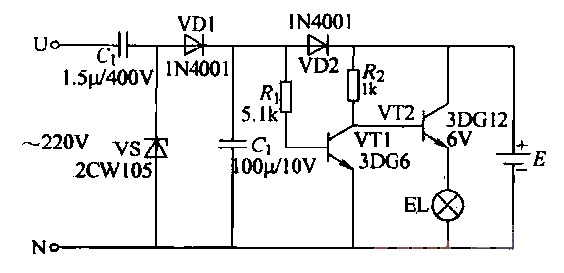 Automatic emergency lighting circuit