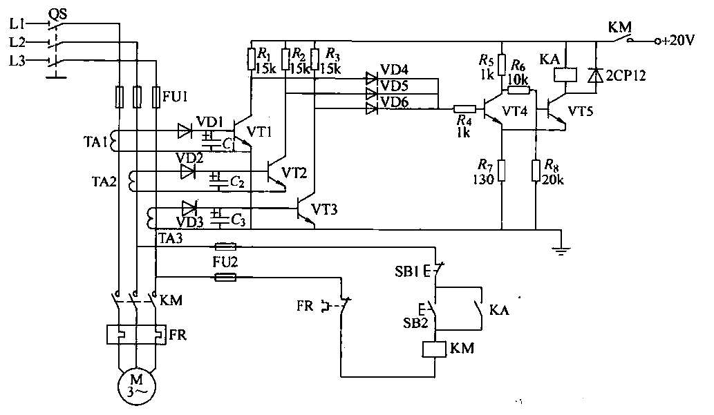 16.<strong>Three-phase motor</strong>Phase failure<strong>Transistor</strong><strong>Protection circuit</strong>.gif