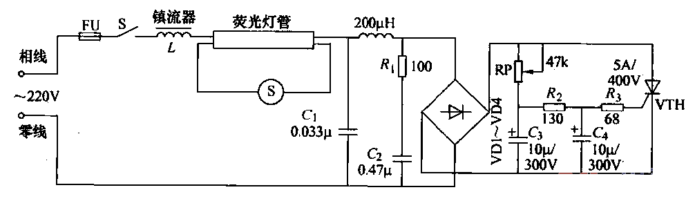 Fluorescent lamp dimming circuit