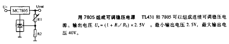 Use 7805 to form an <strong>adjustable regulated power supply</strong>.gif