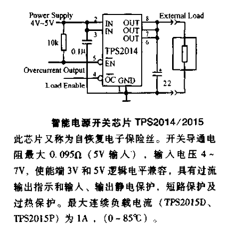 TPS2014 smart power switch chip circuit diagram