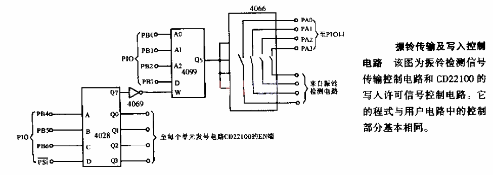 Ringing transmission and writing control circuit diagram