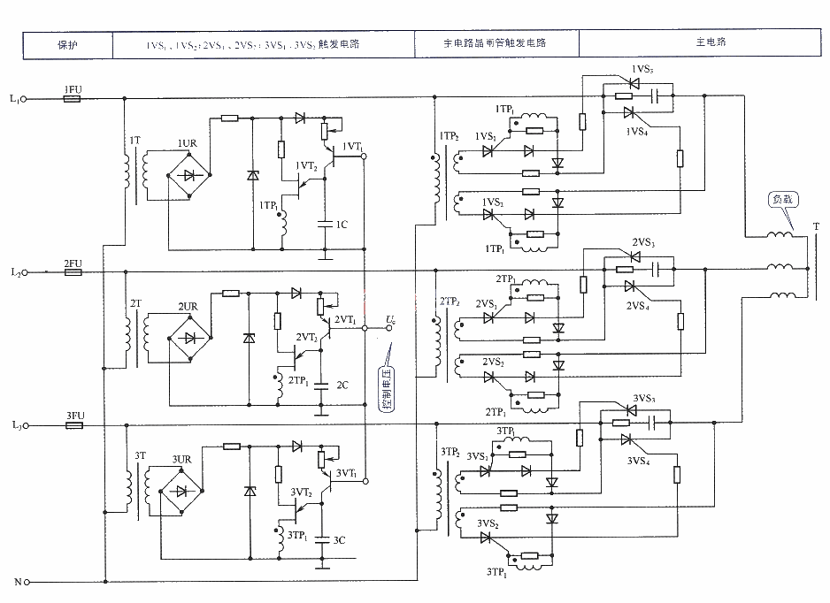 The most practical basic diagram circuit 17 - three-phase AC voltage regulator circuit