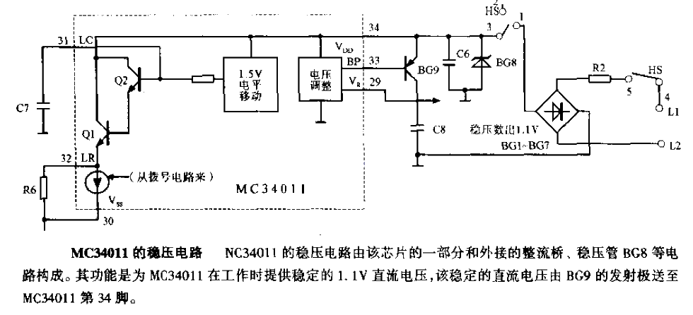 MC34011 voltage stabilizing circuit diagram