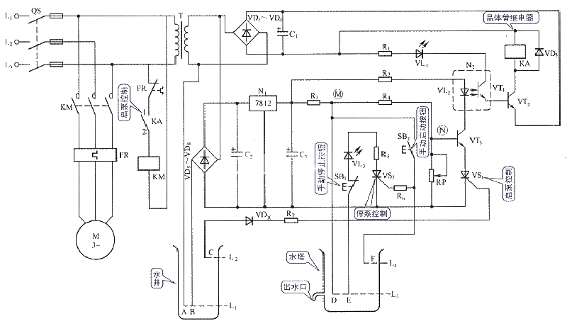 The most practical basic diagram circuit 62 - water tower and reservoir linkage control circuit