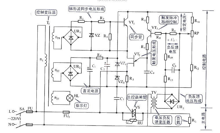 The most practical basic diagram circuit 16-closed loop control AC voltage regulation circuit