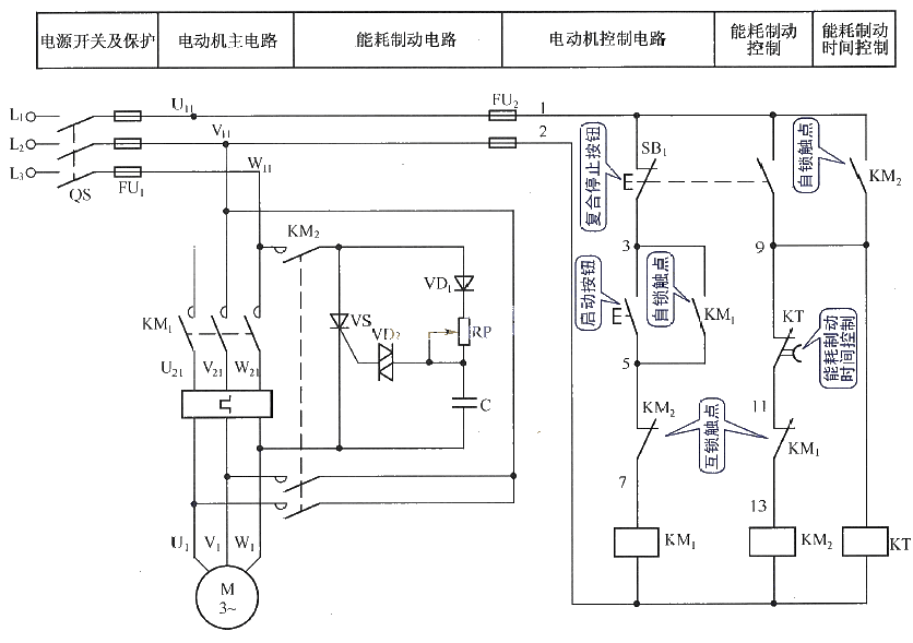 The most practical basic diagram circuit 38 - thyristor energy consumption braking control circuit