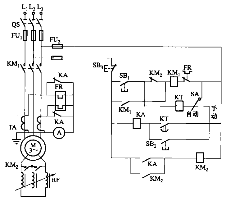 164. Frequency-sensitive<strong>Rheistor</strong>Manual and automatic one-way<strong>starting circuit</strong>.gif