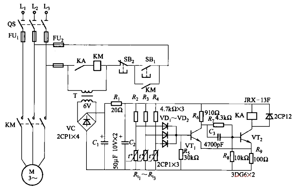 5.<strong>PTC</strong><strong>Three-phase asynchronous motor</strong><strong>Protection circuit</strong>four.gif