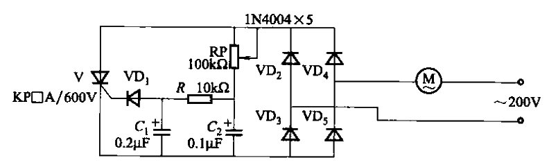 11. Single-phase motor thyristor <strong>stepless speed regulation</strong> circuit 2.gif