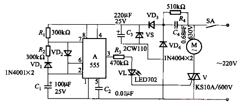 16. Single-phase<strong>motor</strong>automatic intermittent operation<strong><strong>control</strong> circuit</strong>.gif