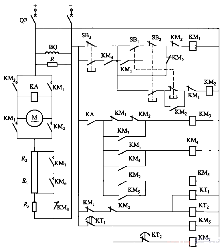 202. Direct current electric<strong>Electromechanical</strong>pivot connected in series<strong>Resistor</strong> to start reverse braking<strong>Circuit</strong>Part 2.gif