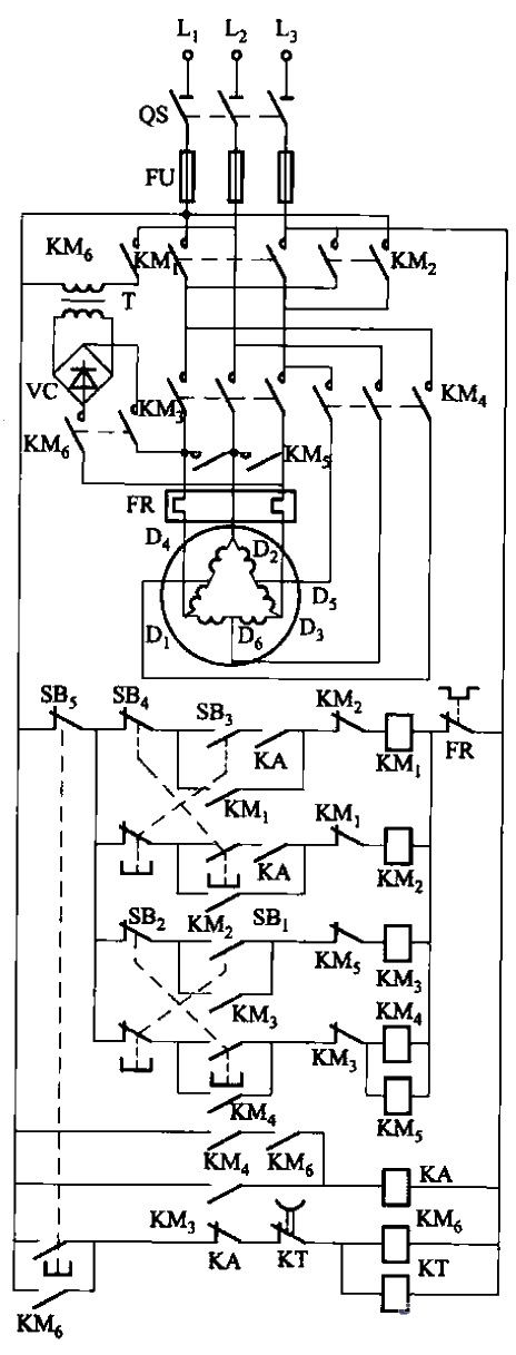 108. Two-speed<strong>Motor</strong>forward and reverse<strong>Control circuit</strong> with<strong>Energy consumption braking</strong>.gif