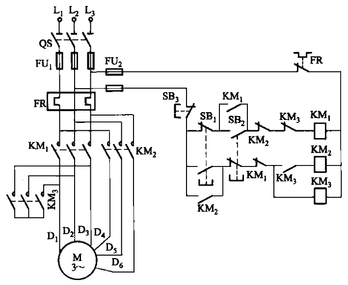 96.2Y-△ connection two-speed<strong>motor</strong>contactor<strong>control circuit</strong> one.gif