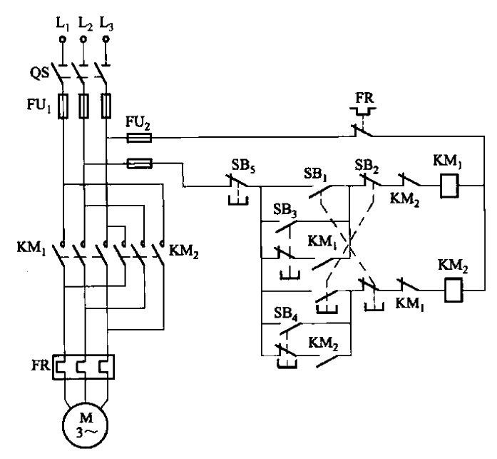 24.<strong>Contactor control</strong>Forward and reverse start and inching<strong>Circuit</strong>.gif