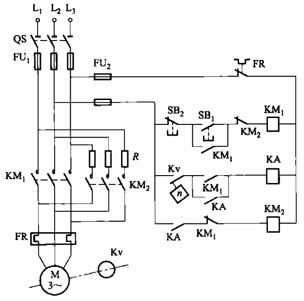 One-way operation reverse braking circuit 2