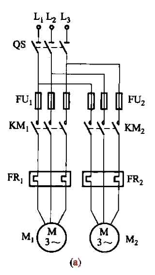 86. The <strong>control circuit</strong>a.gif of two <strong>electric motors</strong> starts first and then stops.