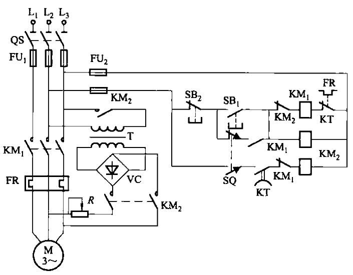 One-way operation energy consumption braking circuit 4