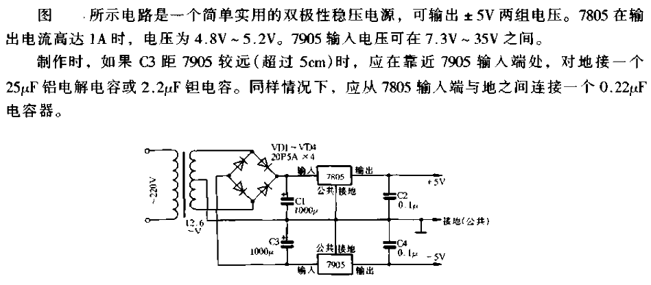 Bipolar 5V<strong><strong><strong><strong>Regulated power supply circuit</strong></strong></strong></strong>.gif