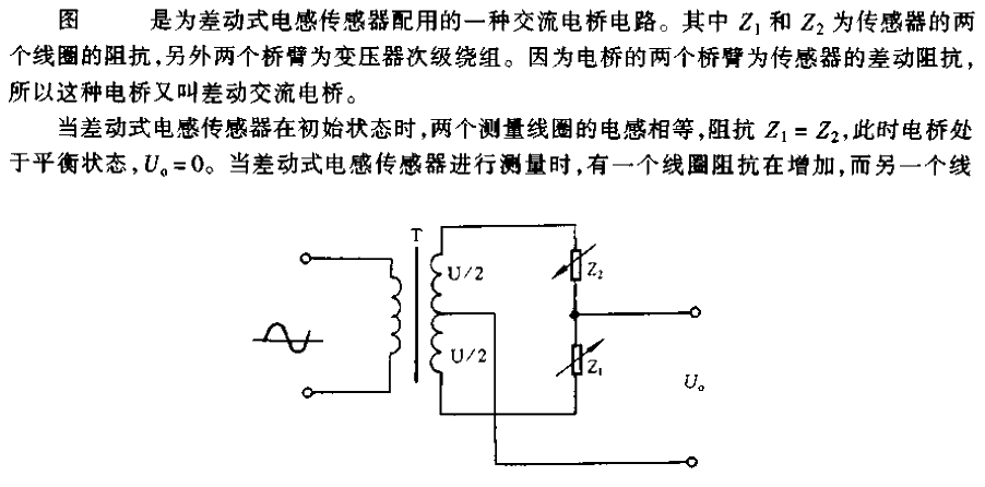 AC bridge circuit for inductive sensors