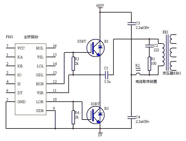 Switching power supply driver PM4040F application circuit diagram