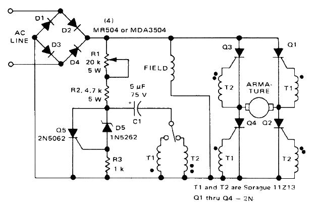 Shunt wound motor speed control