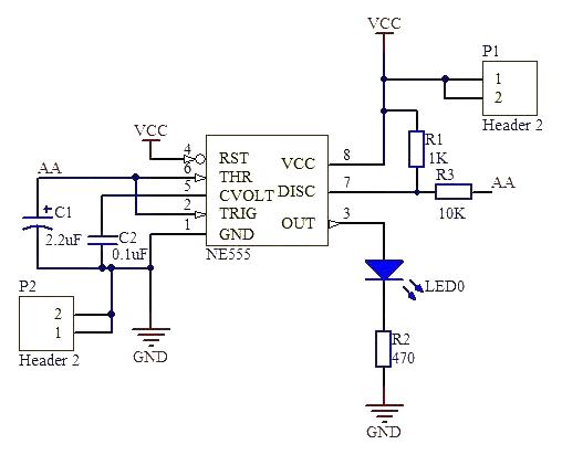 NE555 exponential voltage controlled oscillator circuit diagram