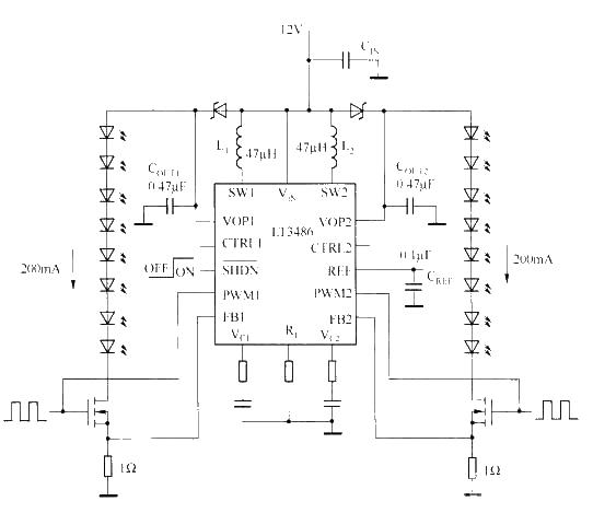 Automotive LED driver circuit using LT3486