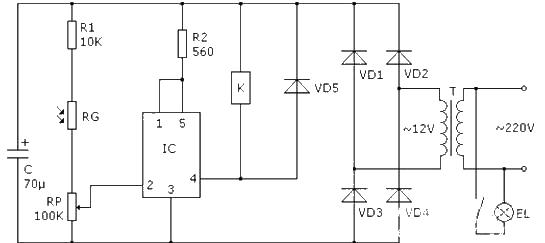 Street light automatic controller circuit diagram using power switch TWH875