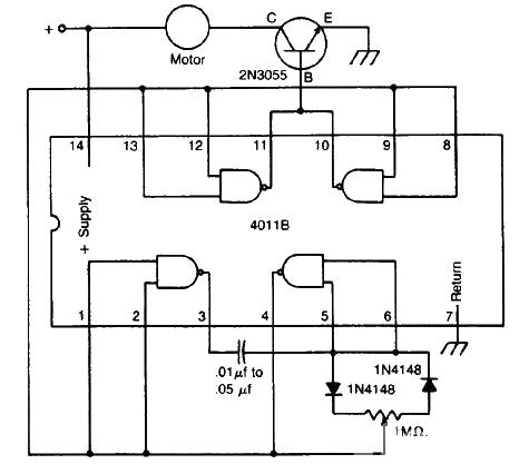 DC motor speed control circuit diagram