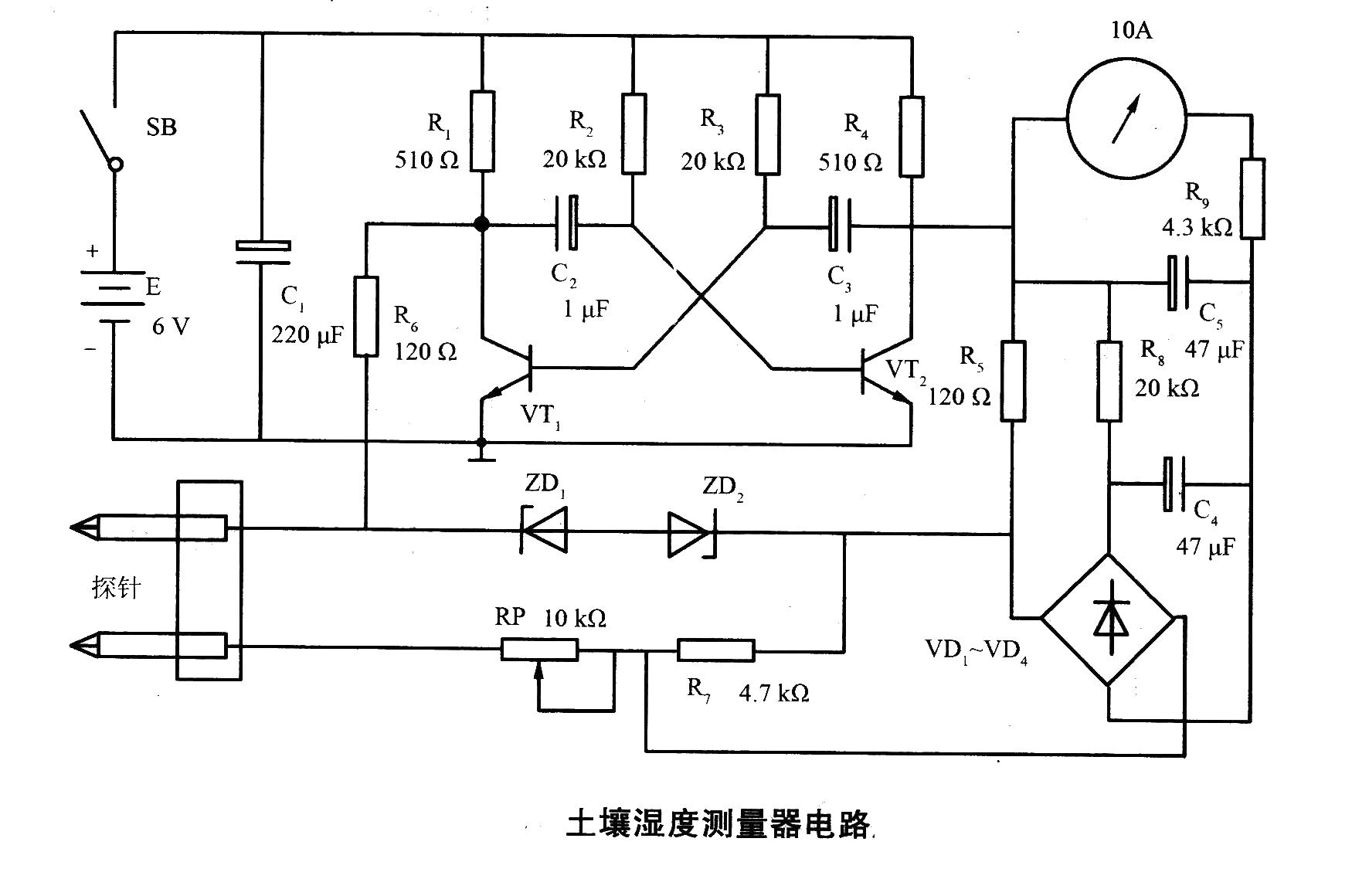 Soil moisture meter circuit diagram