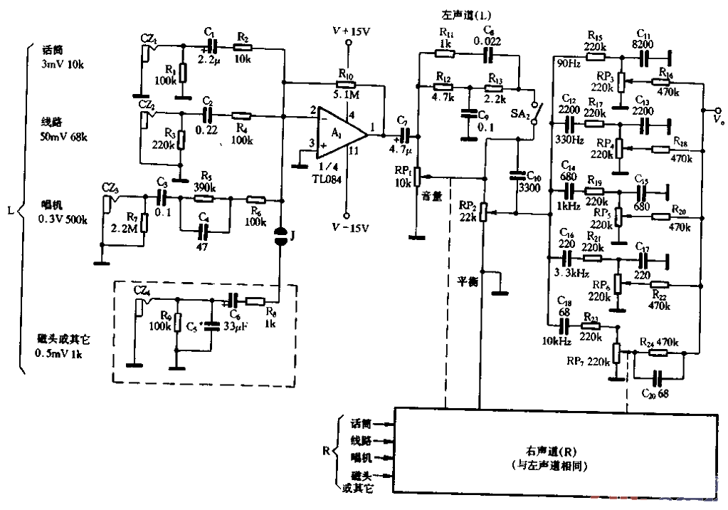 25.<strong>Preamplifier</strong> with four inputs.gif