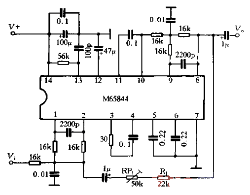 Application circuit of M65844