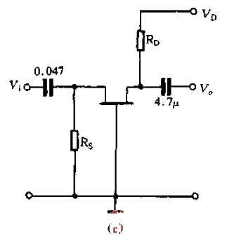 Basic amplifier circuit of field effect transistor (c)