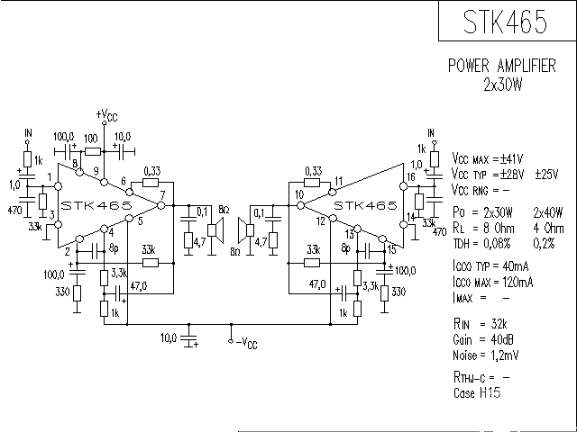 <strong>ST</strong>K465<strong>Power Amplifier</strong>Circuit Diagram