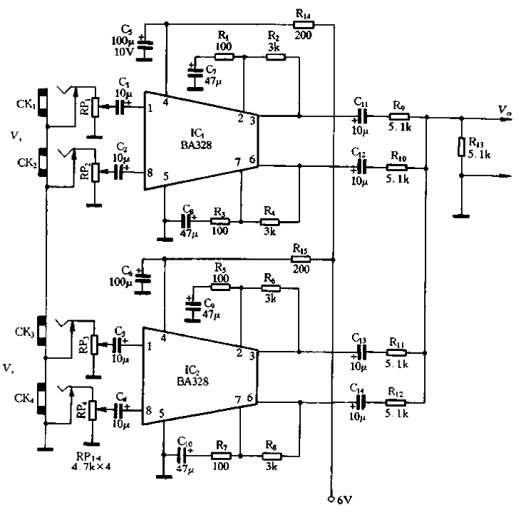 26.Multiple microphone inputs<strong>amplifier</strong>.gif