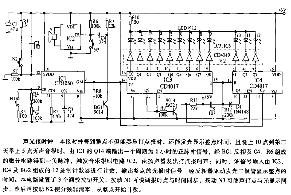 Sound and light clock